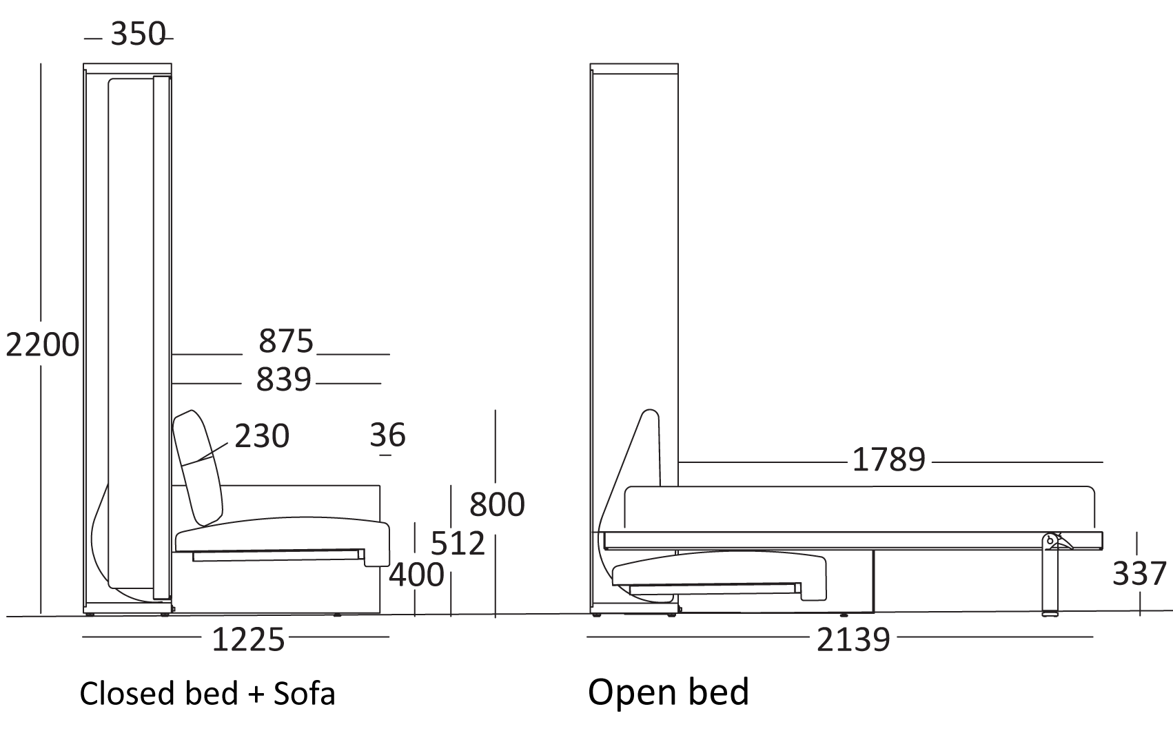 Opklapbed Penelope Bank BedHabits 2